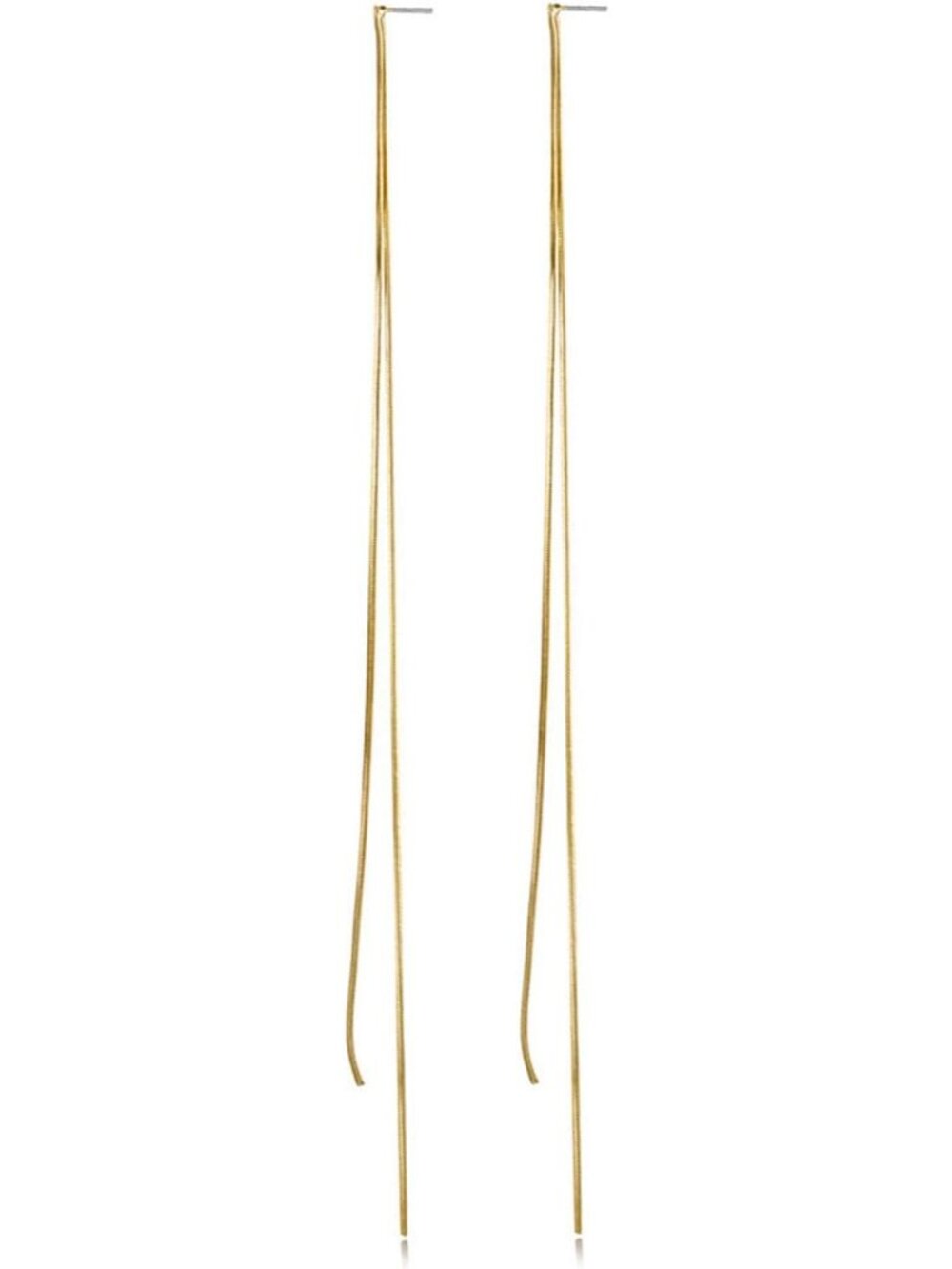 Dainty Gold Plated Tassel Earrings for Women | Minimalist Silver Chain Dangle